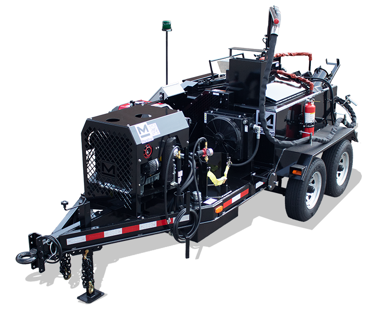 KERA180BRE 180 gallon trailer-mounted oil-jacketed kettle with electrically-heated hose