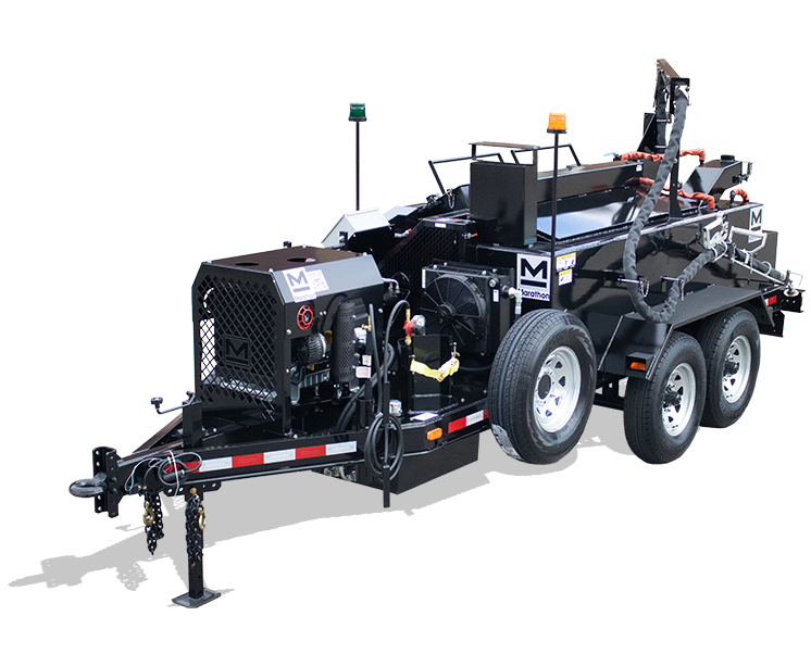 KERA370BRE-EP 370 gallon trailer-mounted oil-jacketed kettle with electrically-heated hose and External Pump System