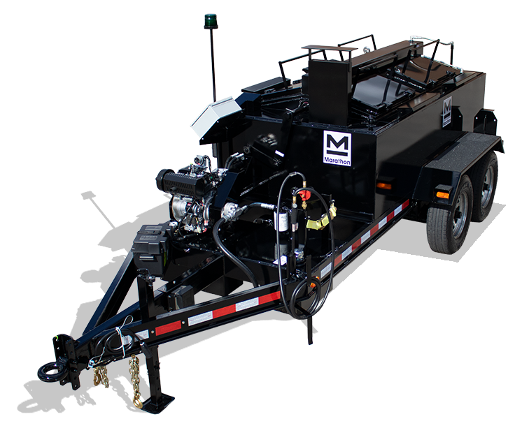 UCMK370DT 370 gallon trailer-mounted diesel-fired oil-jacketed gravity pour cracksealing melting kettle