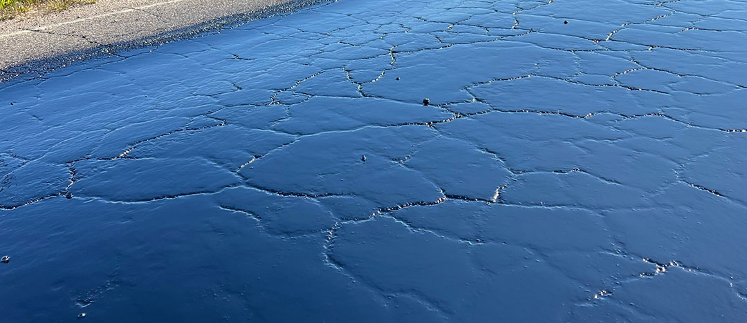 MC70 material applied on the road