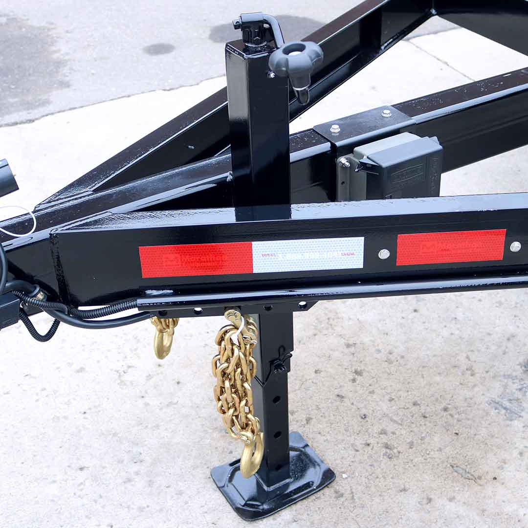 heavy duty, top wind trailer jack and adjustable pintle hitch