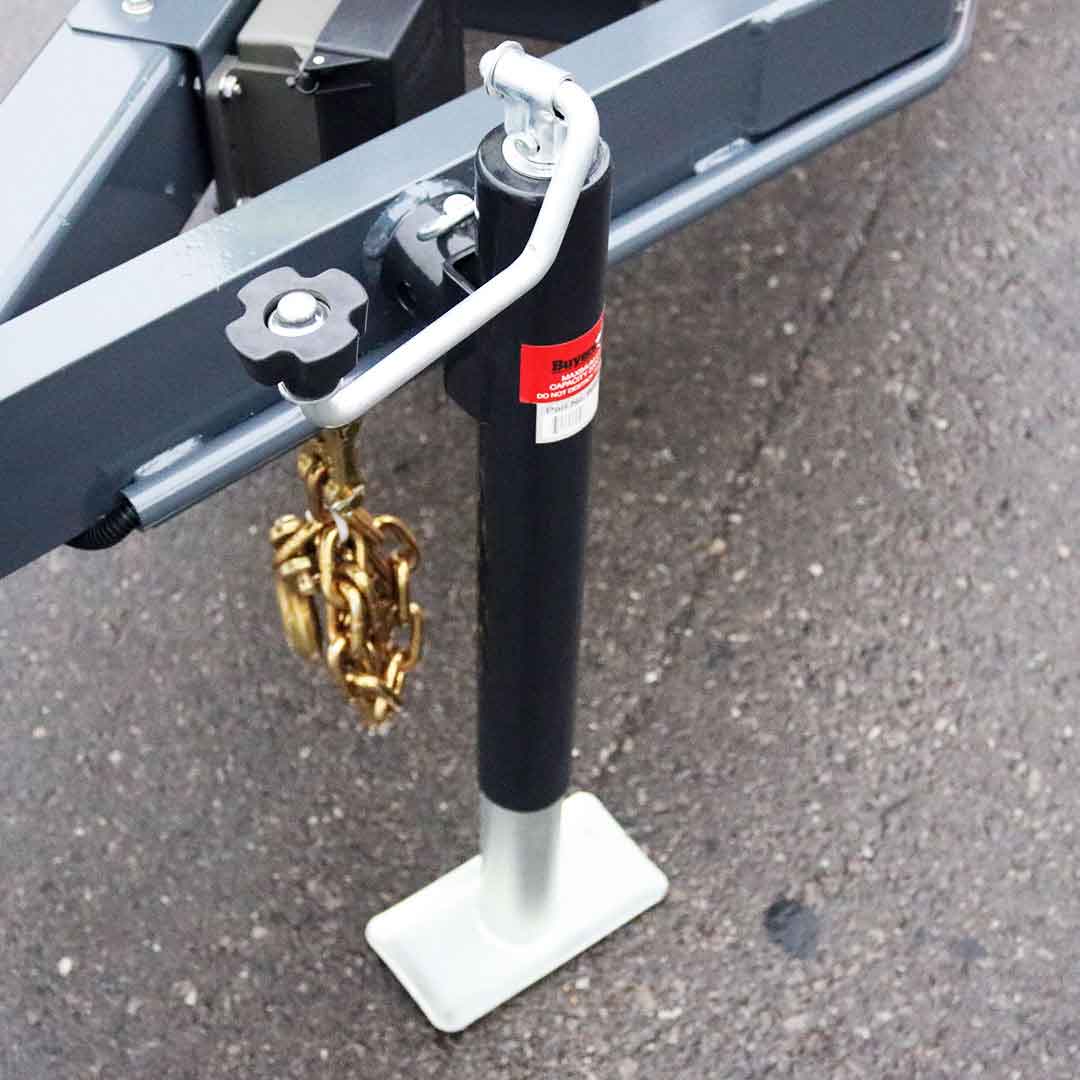 heavy duty, top wind trailer jack and adjustable pintle hitch