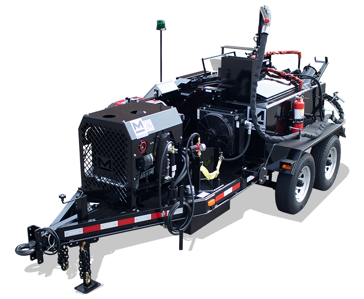 KERA180BRE 180 gallon trailer-mounted oil-jacketed kettle with electrically-heated hose