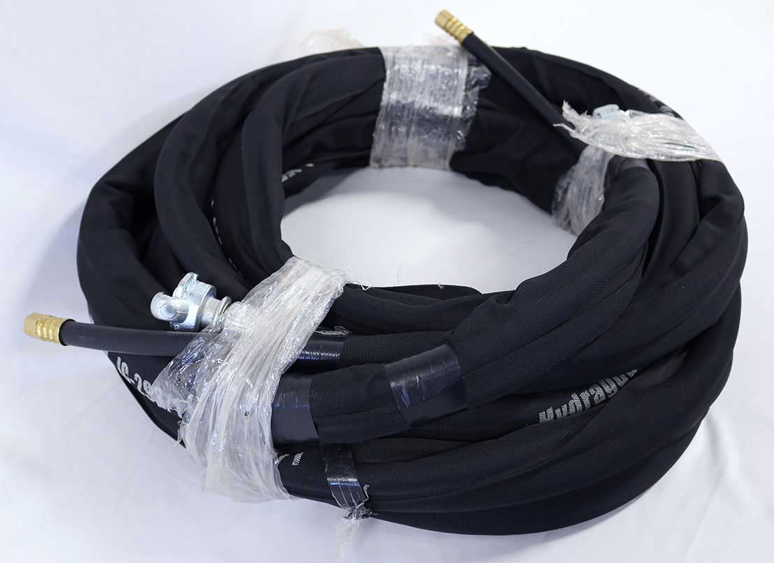 Hot Air Lance Hose Kit - includes 494 inches Propane Hose, 480 inches Black Air Hose with Chicago Fittings E/E & 480 inches Black Protective Sleeve