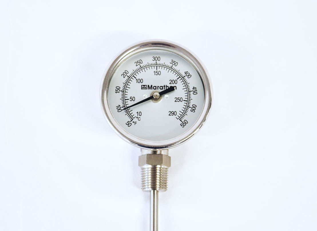6-inch Material thermometer that reads between 50 to 550 degrees Fahrenheit