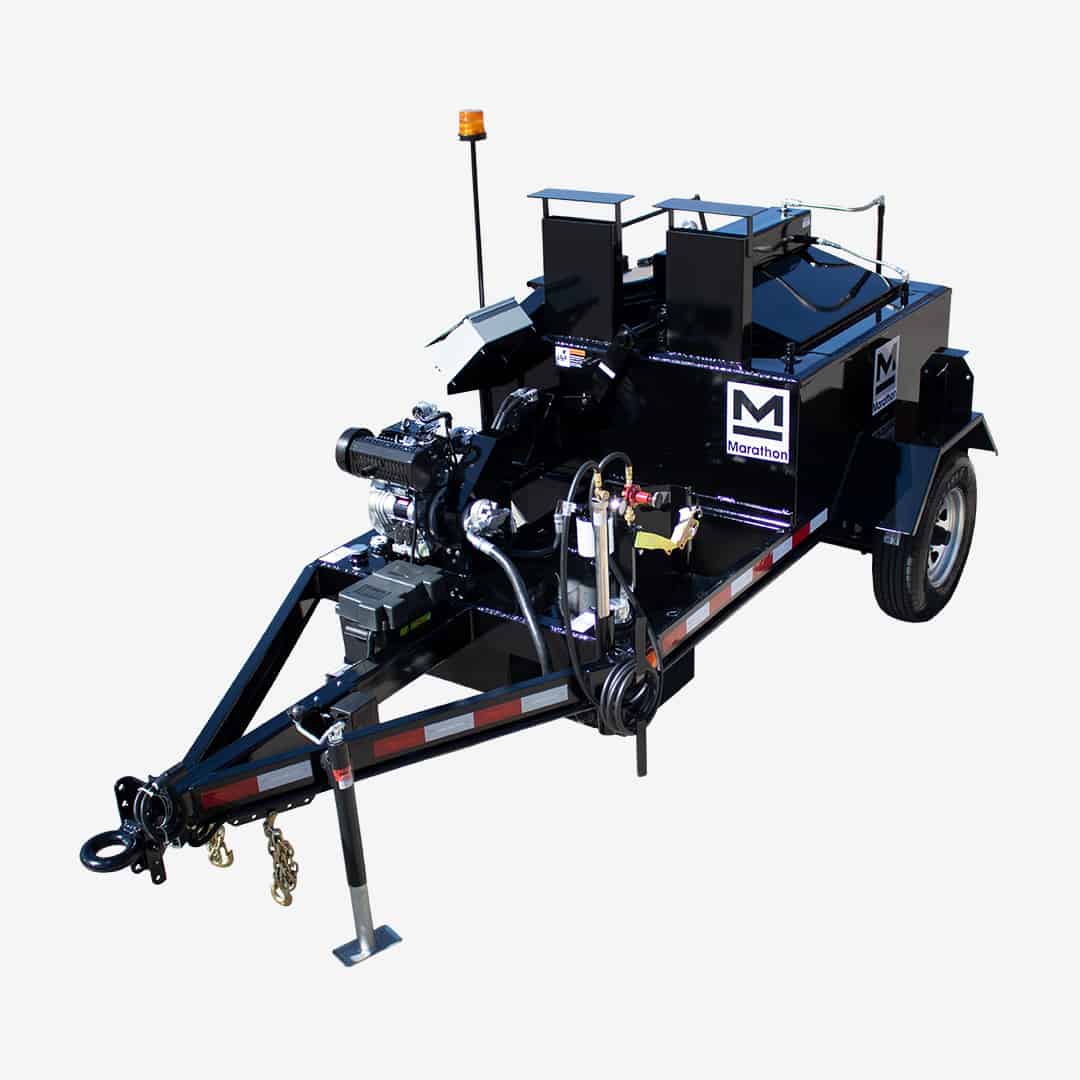 UCMK130DT 130 gallon trailer-mounted diesel-fired oil-jacketed gravity pour crack-sealing melting kettle