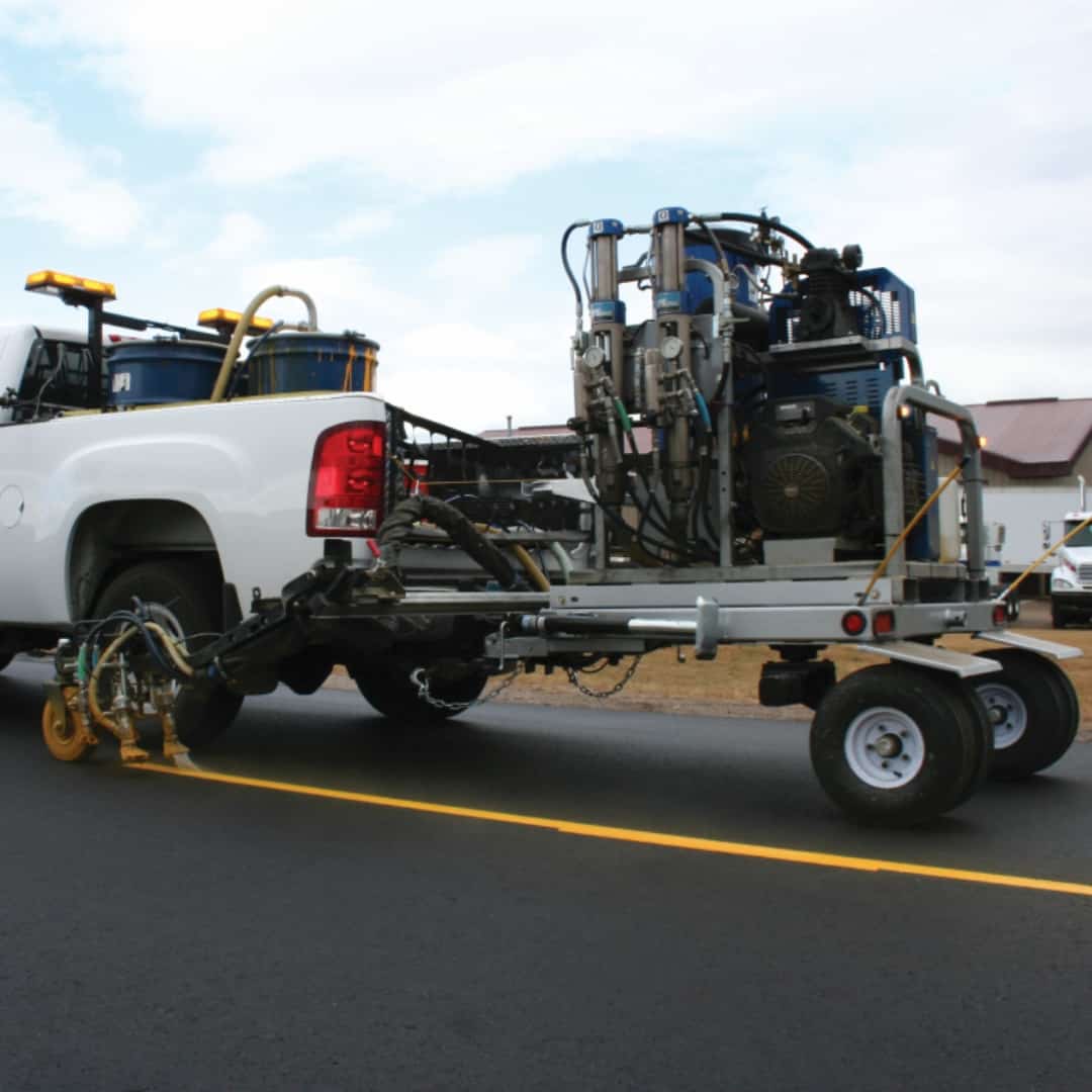 Graco RoadLazer RoadPak trailer-mounted line striping unit