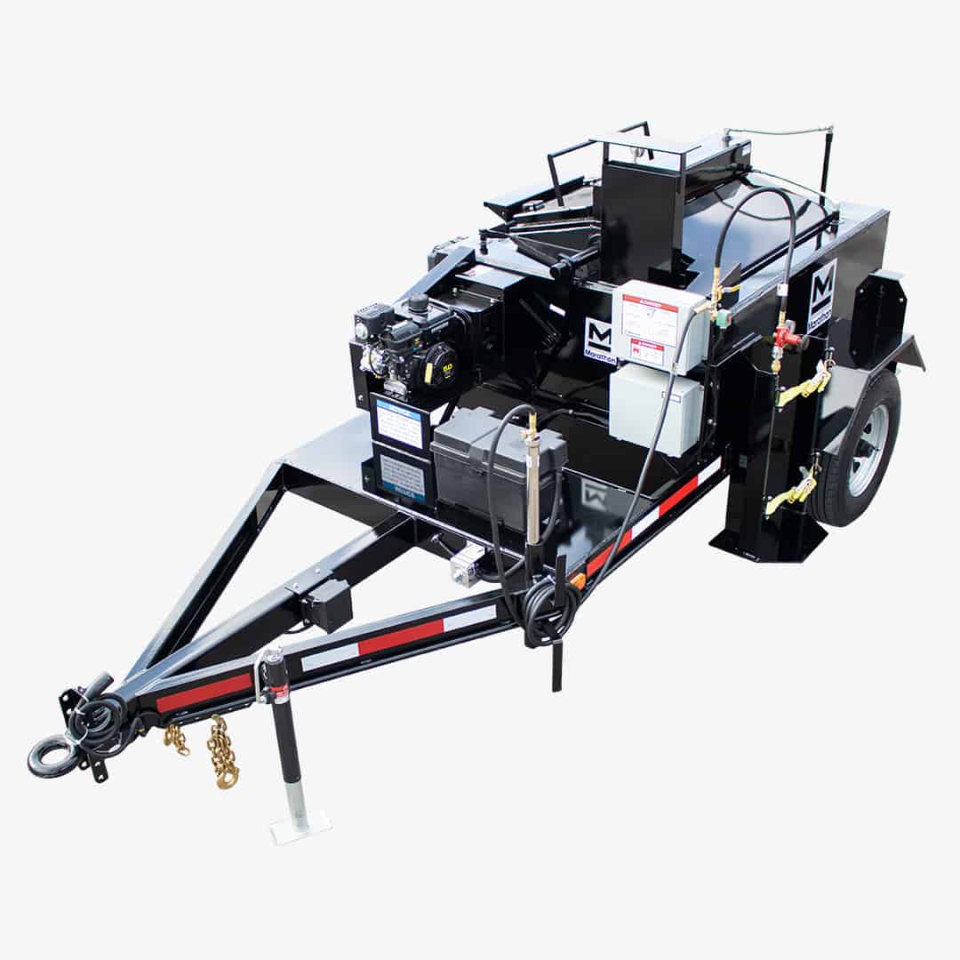 UCMK130PT 130 gallon trailer-mounted propane-fired oil-jacketed gravity pour crack-sealing melting kettle