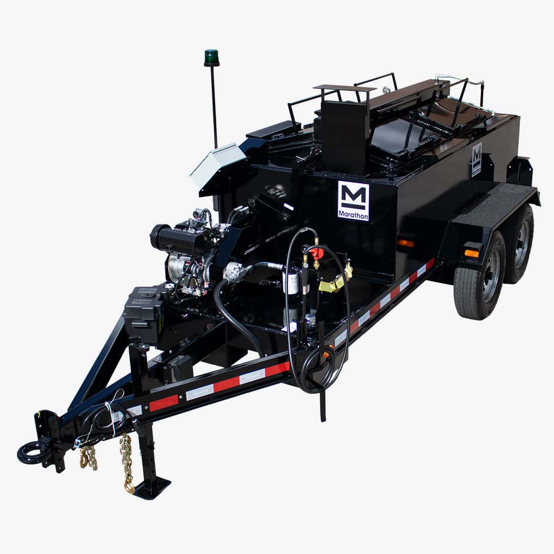 UCMK370DT 370 gallon trailer-mounted diesel-fired oil-jacketed gravity pour crack-sealing melting kettle