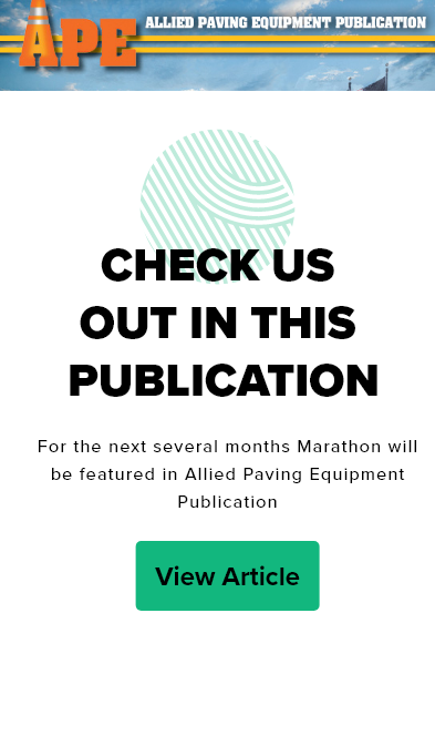 Marathon Equipment Inc is now published in the Allied Paving Equipment Publication