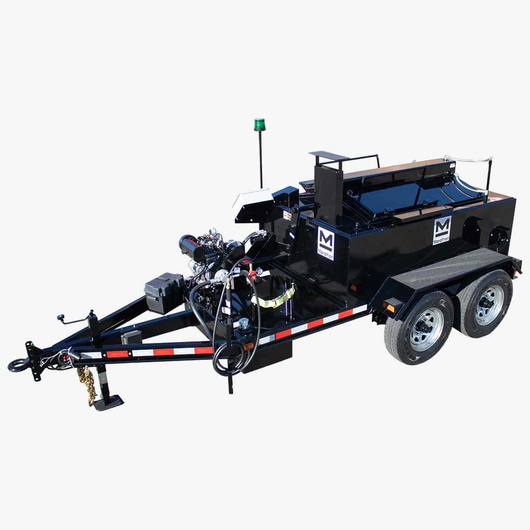 UCMK230DT 230 gallon trailer-mounted diesel-fired oil-jacketed gravity pour crack-sealing melting kettle