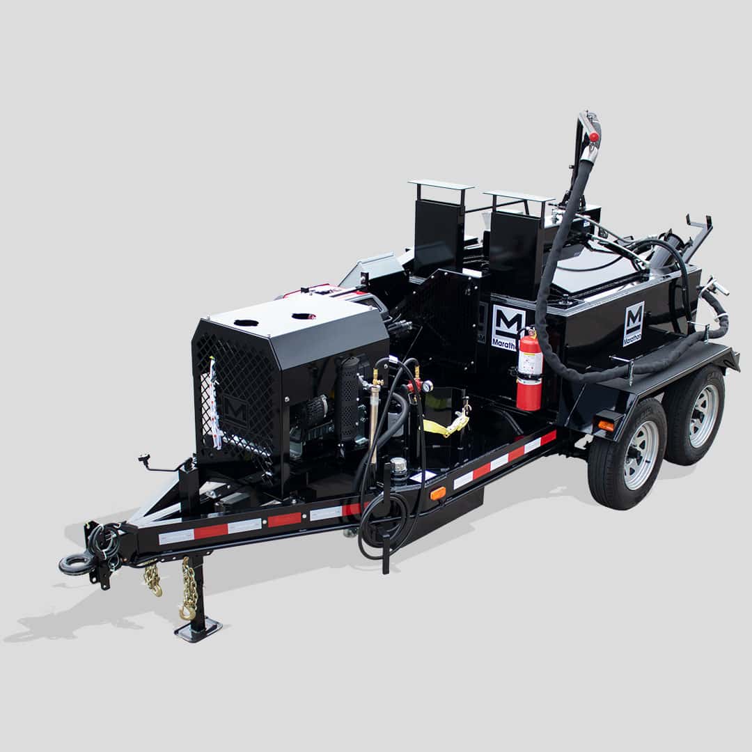 KERA180BRE 180 gallon trailer-mounted oil-jacketed kettle with electrically-heated hose