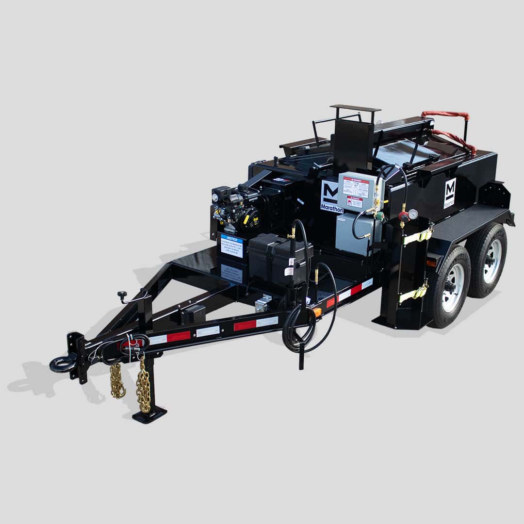 UCMK230PT 230 gallon trailer-mounted propane-fired oil-jacketed gravity pour crack-sealing melting kettle