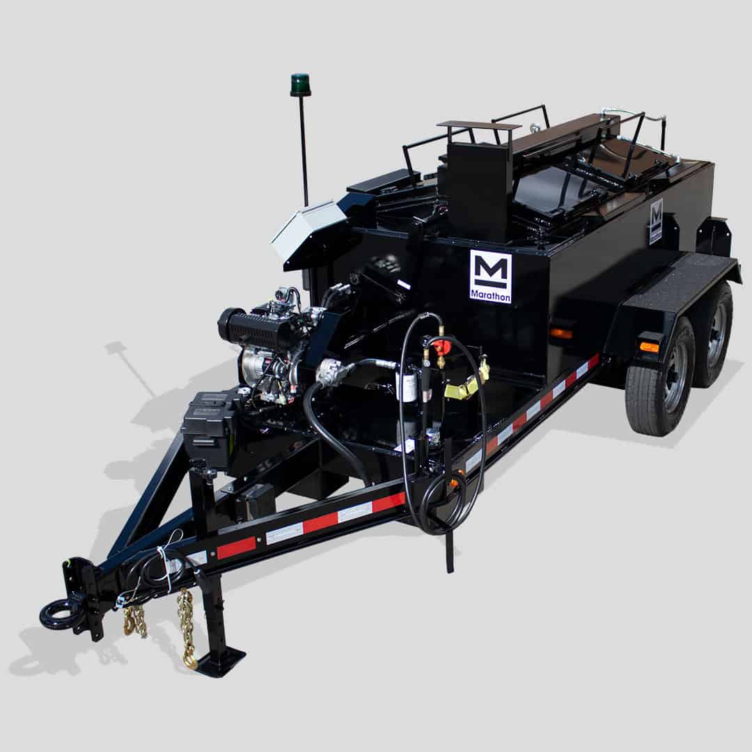 UCMK370DT 370 gallon trailer-mounted diesel-fired oil-jacketed gravity pour crack-sealing melting kettle